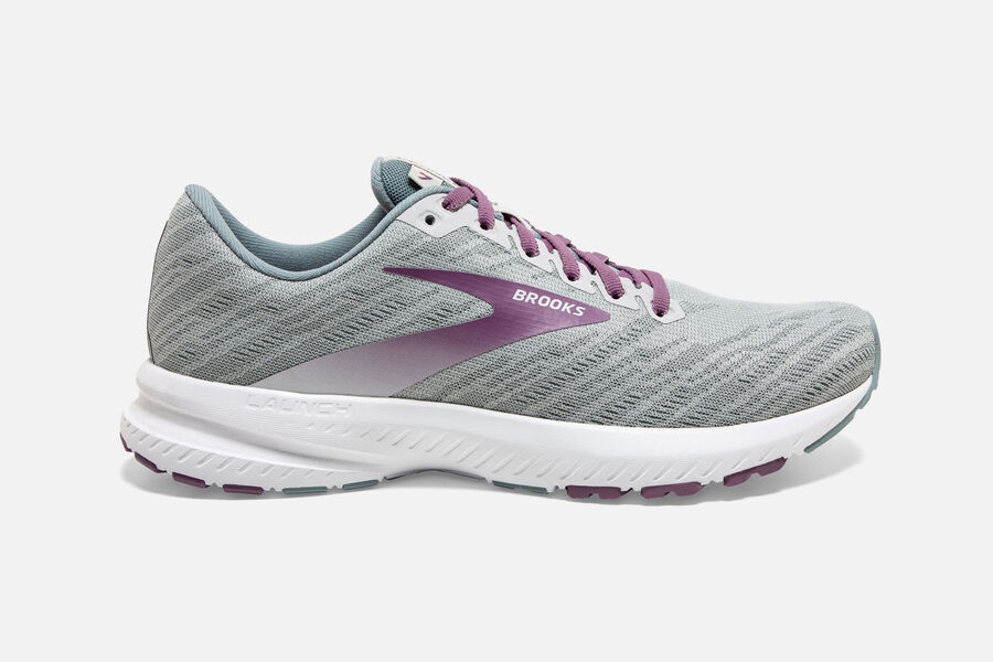 Brooks Running Shoes Womens Grey/Purple - Launch 7 Road - 7295-FDOBG